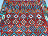 3.4x2.5m Tribal Afghan Waziri Kilim Rug