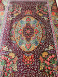 2x1.3m Pure Silk Qom Persian Rug - shoparug