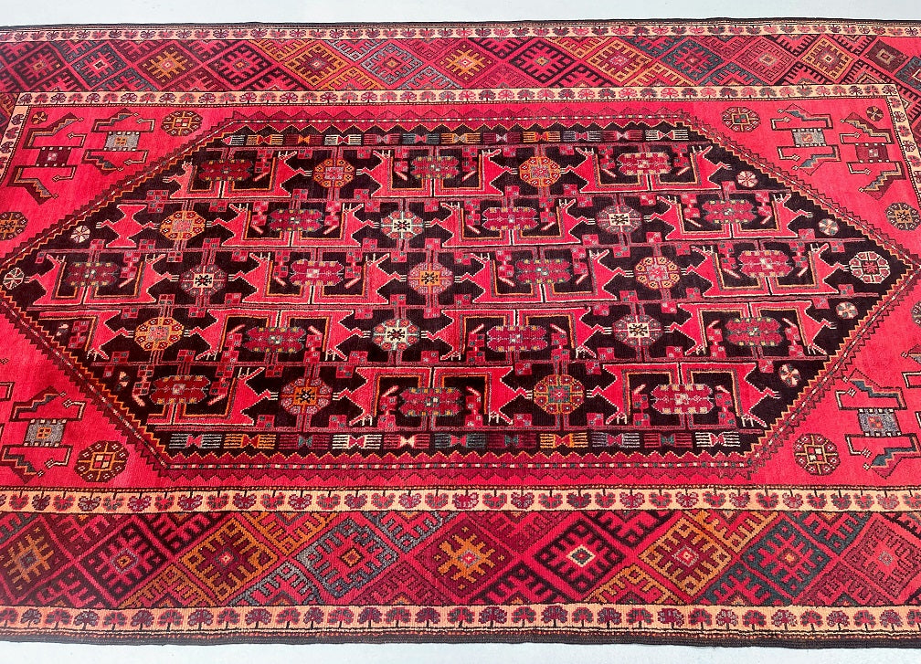 3x1.75m Vintage Quchan Persian Rug Wool Handmade Oriental Tribal Rug