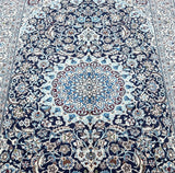 Full Room Size Authentic Handmade Vintage Persian Nain Rug Signed 3.1x2m