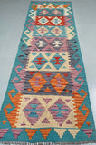 2.4m Afghan Kyber Kilim Hall Runner Shoparug