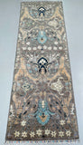 2.5m Long wool hand knotted Afghan Chobi hall runner rug