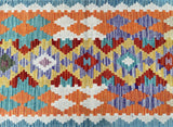 2.6m Long Wool Hand Woven Afghan Kyber Kilim Hall Runner Rug Perth