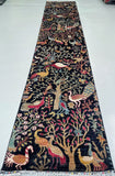 Rare Handmade Garden Of Paradise Afghan Chobi Hall Runner