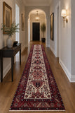 Dense quality pure wool hand knotted Persian Heriz hall runner rug 430x95cm Perth