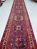 Pure Wool Tribal Hand Knotted Antique Persian Qarajeh Hall Runner Rug 470x105cm Australia