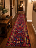 Pure Wool Tribal Hand Knotted Antique Persian Qarajeh Hall Runner Rug 470x105cm Perth
