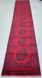 Certified Hand Knotted Afghan Hall Runner 392x81cm