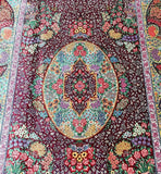 Masterpiece Handmade Persian Silk Qum Rug Signed 2x1.3m