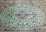 Massive Room Size Pistachio Green Tone Authentic Handmade Persian Kashan Rug