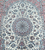 Full room size wool & silk handmade Persian Nain rug 3x2m