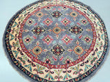 Afghan Kazak Round Rug 1.5x1.5m
