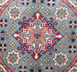 Afghan Kazak Round Rug 1x1m