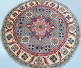 Afghan Kazak Round Rug 1x1m