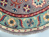 Afghan Kazak Round Rug 1x1m