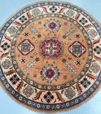 Afghan Kazak Round Rug 1.5x1.5m