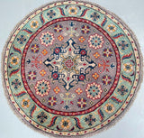 Afghan Kazak Round Rug 1x1m