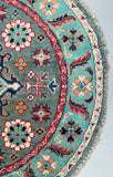 Afghan Kazak Round Rug 1x1m