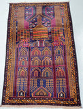 1.4x0.9m Afghan Balouchi Prayer Rug
