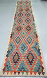 3.9m Afghan Waziri Kilim Hall Runner For Australian Homes.