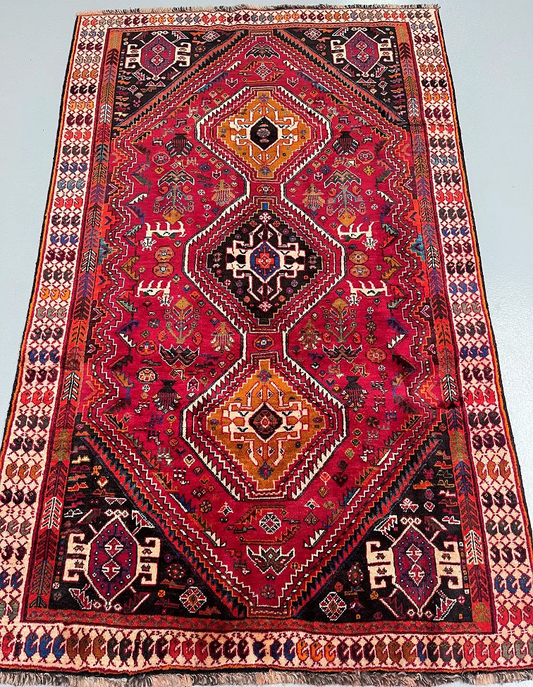 Qatari Style Rug 2.2x1.5m Persian Qashqai Shiraz Rug | Handmade Tribal Oriental Rug ...