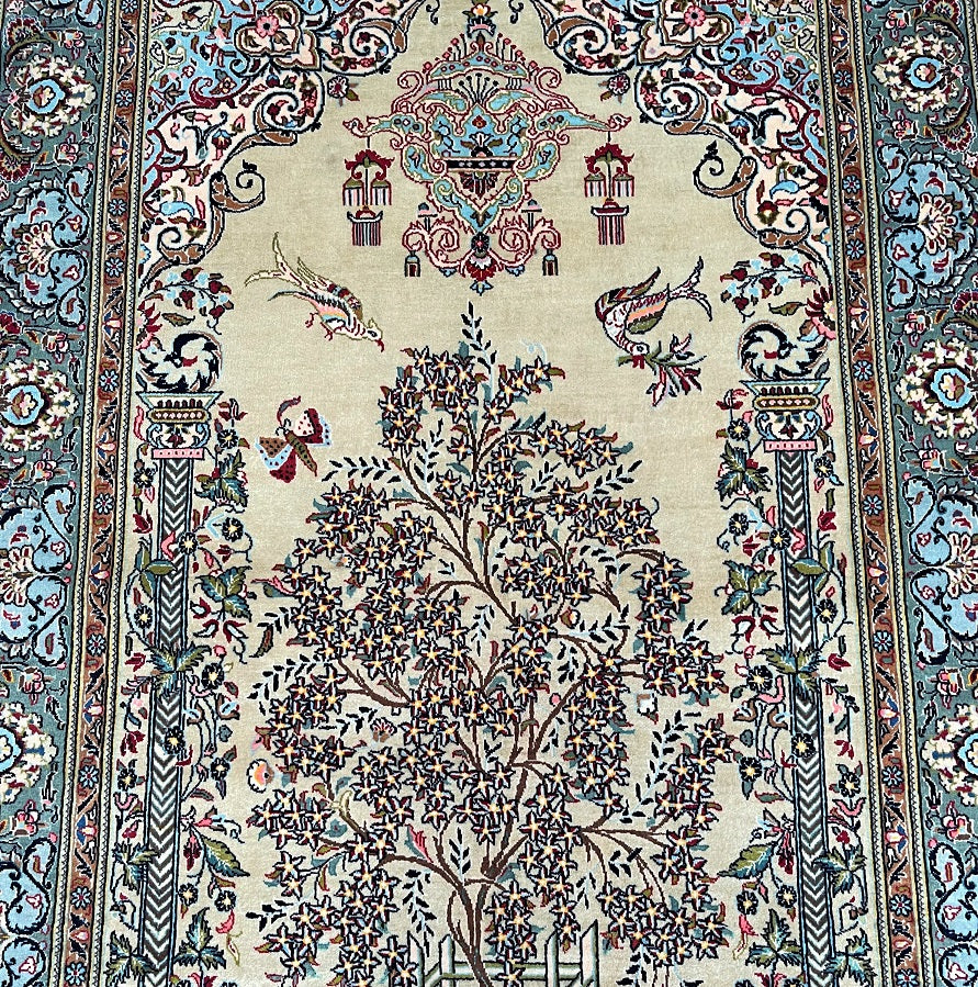 2.3x1.4m Garden Of Paradise Persian Kashan Rug