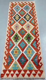 2m wool hand woven Afghan Waziri kilim hall runner rug For Perth Homes.