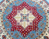Round Afghan Kazak Rug 2.5x2.5m