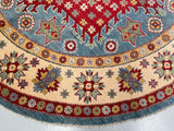 Round Afghan Kazak Rug 2.5x2.5m