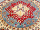 Round Afghan Kazak Rug 2.5x2.5m
