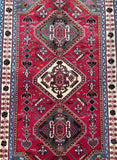 2m long wool tribal handmade Persian Qashqai Shiraz hall runner rug