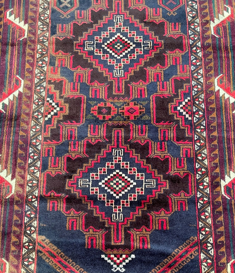 1.5x0.9m Vintage Afghan Balouchi Rug
