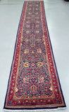4m long pure wool handmade vintage Persian Sarough hall runner rug