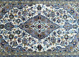 1.5x1m Beige Persian Kashan Rug
