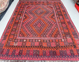 Vintage Afghan Meymaneh Kilim Rug 3.1x2.4m