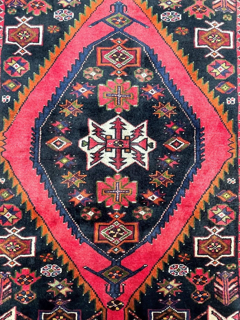1.5x1m Tribal Persian Mazlaghan Rug