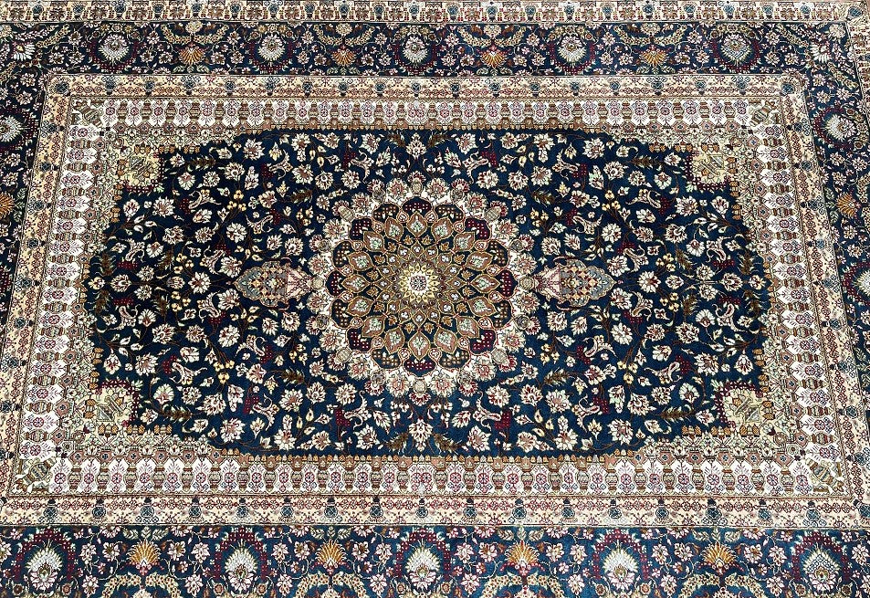 Masterpiece Pure Silk Persian Qum Rug 1.5x1m