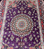 Decorative genuine hand knotted Persian Qum rug signed at Persian rug warehouse WA in Perth