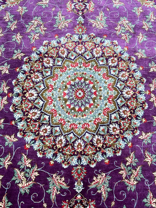 2x1.35m Masterpiece Pure Silk Persian Qum Rug