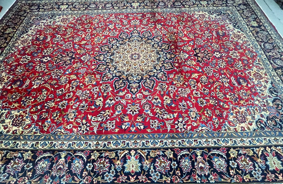 4x2.9m Vintage Persian Isfahan Rug