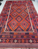 Vintage Afghan Meymaneh Kilim Rug 4x2.5m