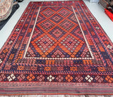 Vintage Afghan Meymaneh Kilim Rug 4x2.5m