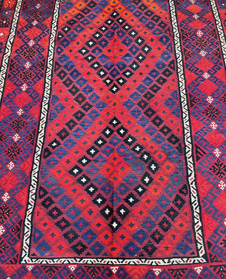 3x2.1m Vintage Afghan Meymaneh Kilim Rug