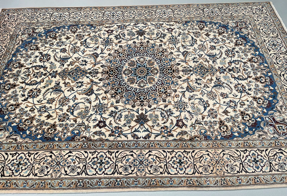 Nain Octagonal Rug 3x2m Vintage Persian Nain Rug - shoparug