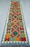 2.8m Boho Afghan Kyber Kilim Hall Runner