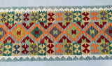 2.8m Boho Afghan Kyber Kilim Hall Runner
