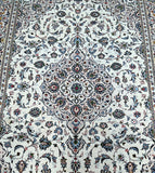 Full room size beige tone hand knotted Persian Kashan rug 310x205cm