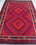 Vintage Afghan Meymaneh Kilim Rug 3x2.1m