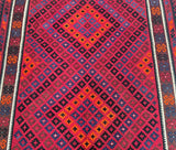 Vintage Afghan Meymaneh Kilim Rug 3x2.1m