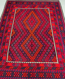 Full Room Size Authentic Hand Woven Vintage Afghan Meymaneh Kilim Rug 2.8x2m At Persian Rug Warehouse WA in Perth.